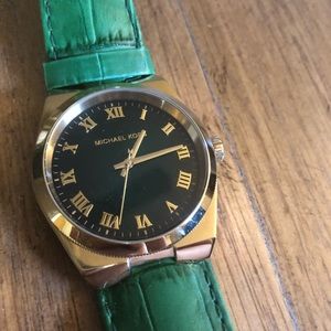 Michael Kors Green Leather Watch